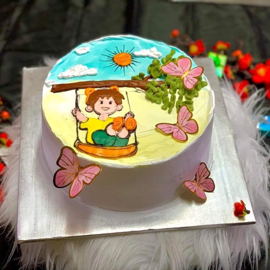 Bánh kem chú bé hoạt hình