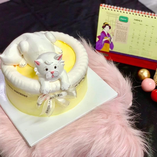Bánh kem mèo trắng