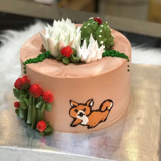 Bánh kem hình xương rồng #2